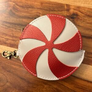 Portland Leather Holiday Pouch PEPPERMINT SWIRL Keychain PLG Gordita NEW